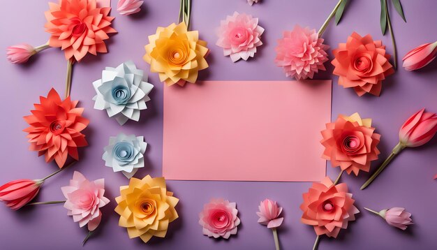 photo top view of month and flowers for womens day