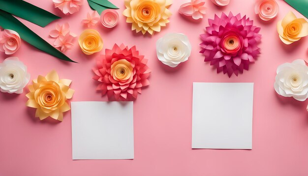 Foto vista dall'alto del mese e dei fiori per la festa della donna