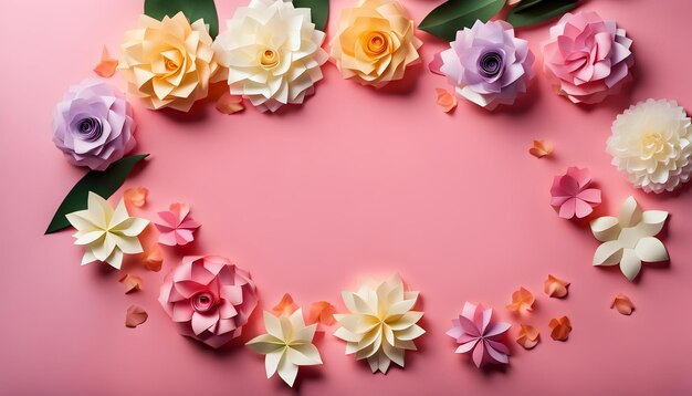 photo top view of month and flowers for womens day