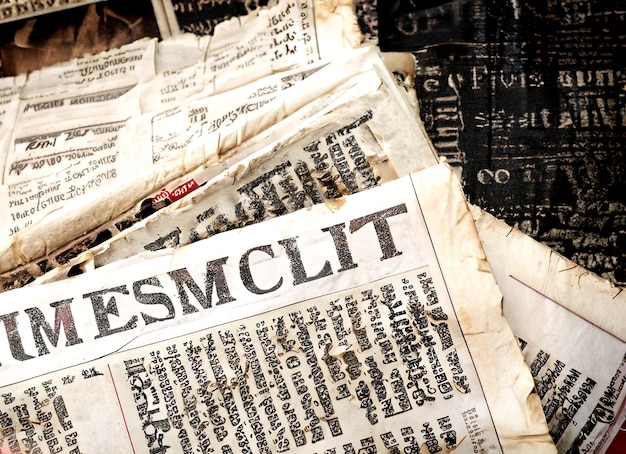 фото вид сверху старые французские газеты куски фон