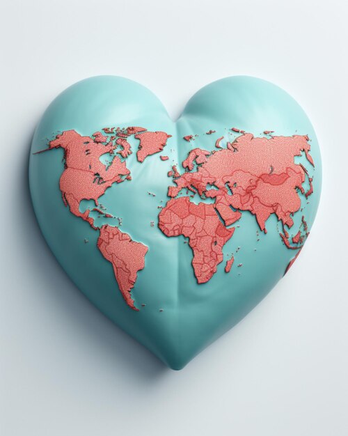 사진 상위 뷰 세계 심장의 날 개념