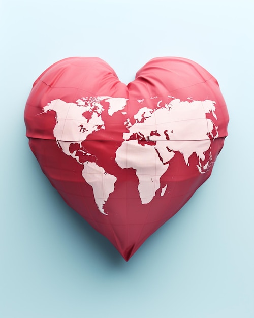 Photo Top View World Heart Day Concept