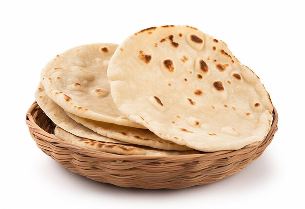 Foto foto di tortillas pita roti naan indiano con curry piccante