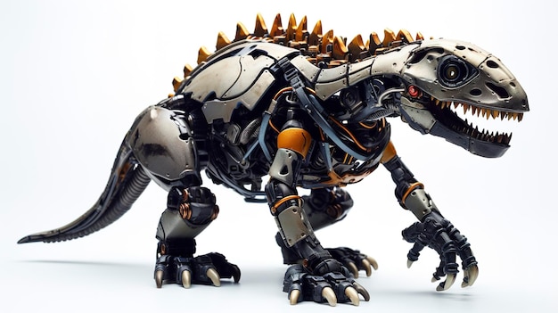 A photo of a toy robot dinosaur full length photo