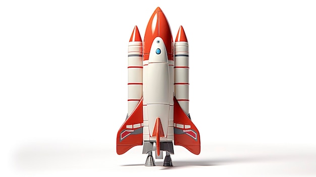 A photo of a toy rocket ship full length photo