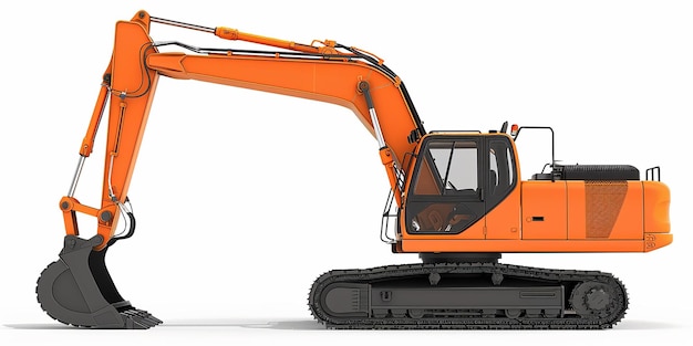 Photo photo of track excavator on white background