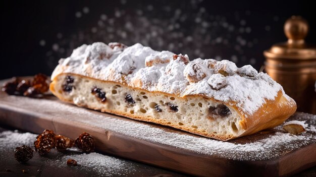 Photo a photo of a traditional german stollen