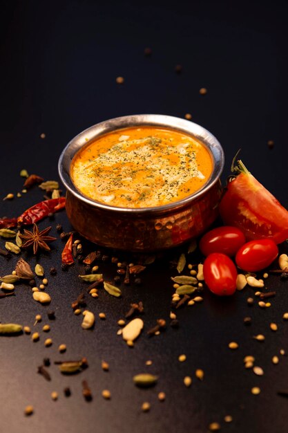 photo of traditional indian food with spices