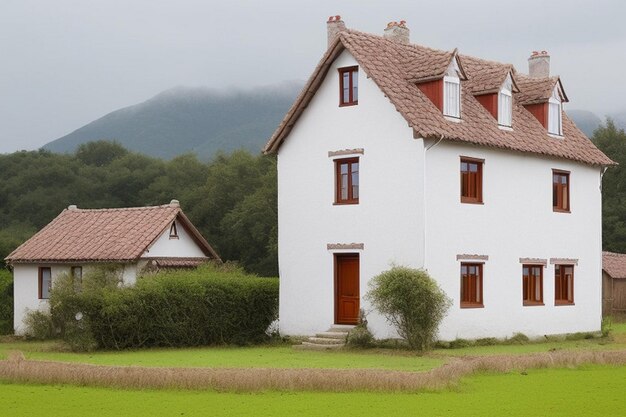 Foto foto di una tradizionale casa di villaggio, affascinante serenità in design piatto