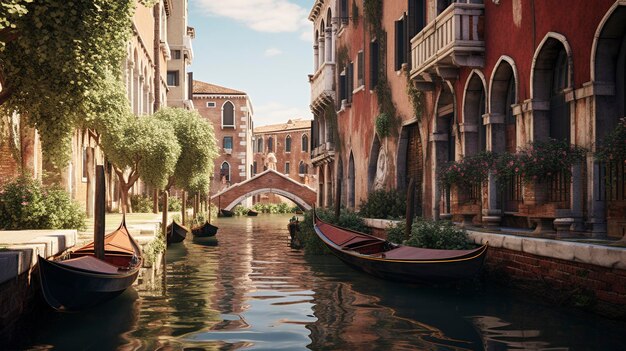 A photo of the tranquil canals of Venice Italy