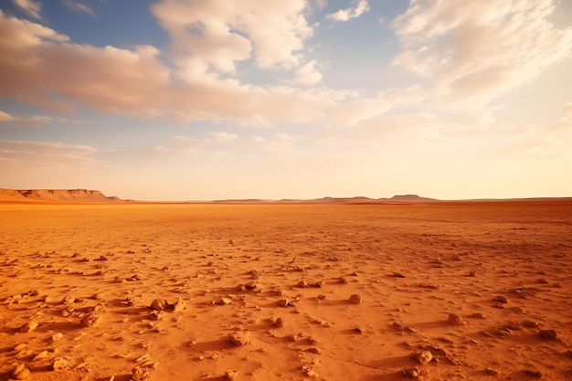 Photo of A tranquil desert landscape at dusk nature background