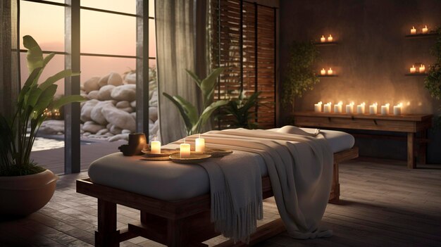 A photo of a tranquil massage therapy room