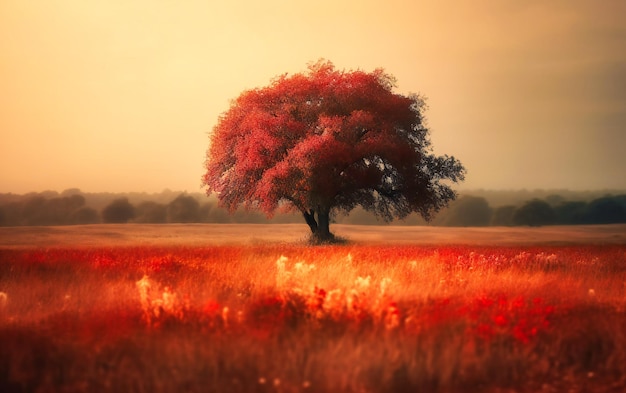 A photo of a tree in a field