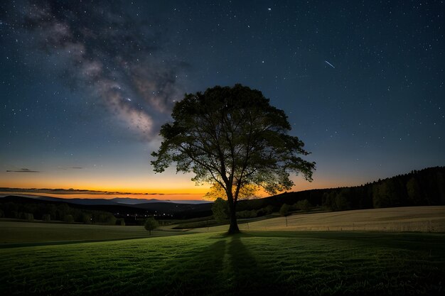 Foto foto dell'albero di notte