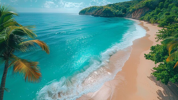 写真 熱帯 ビーチ と 海 と パルム 樹
