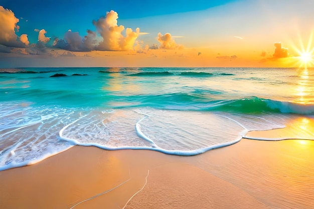 Photo photo tropical maldives island with white sandy beach and sea