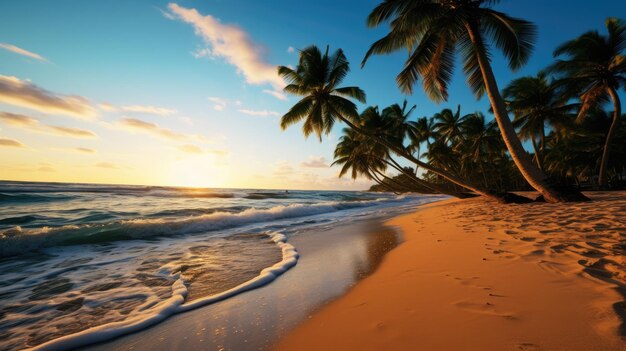 Photo of Tropical Paradise A White Sand Beach Under Cloudy Skies