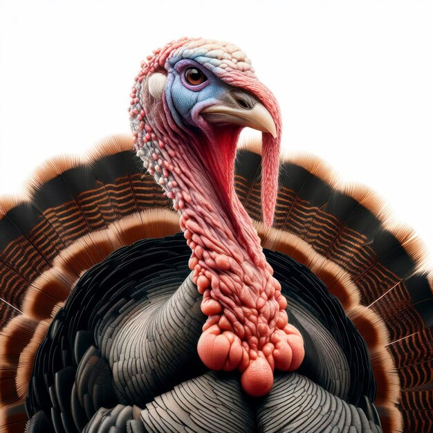 photo of a turkey isolated on solid white background ai generative