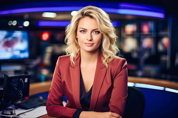 a photo of a tv news female presenter on a popular