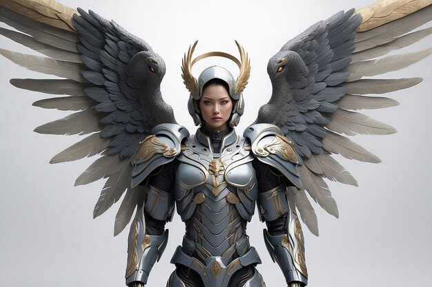 Photo a photo of ultra realistic archangel with wings generative ai