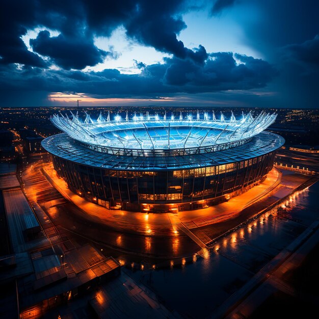 photo of an ultra realistic football stadium