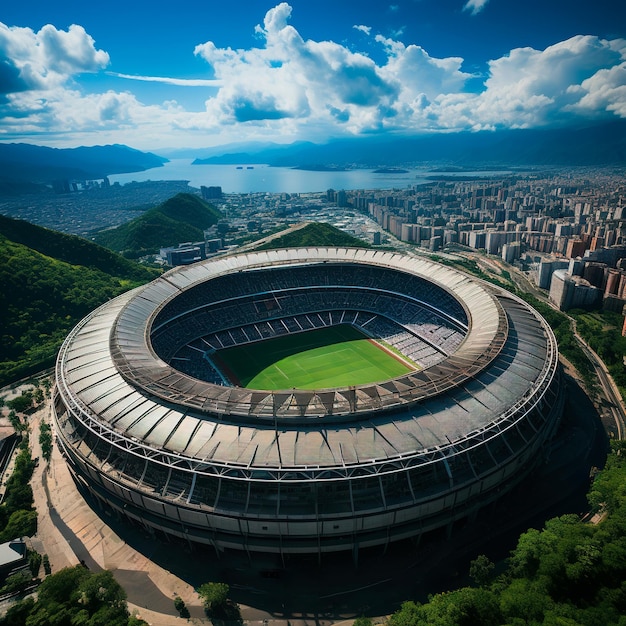 Photo photo of an ultra realistic football stadium