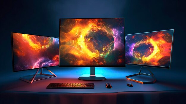 A Photo of Ultra Thin and Bezel Less Computer Monitors