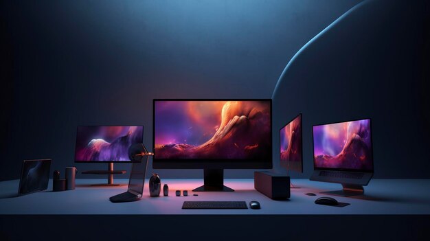 A Photo of Ultra Thin and Bezel Less Computer Monitors