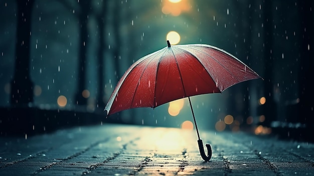 Photo of umbrella under the rain rainy weather concept landscape