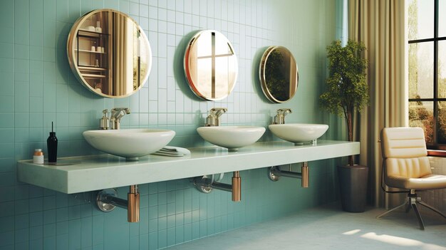 A photo of an unoccupied hair salon wash area