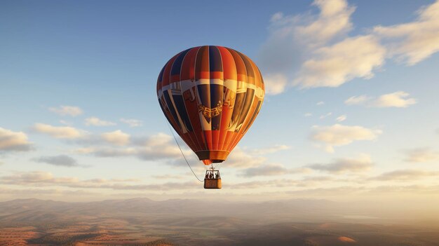 A photo of an unoccupied hot air balloon