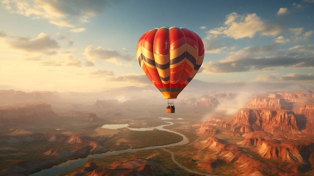 A photo of an unoccupied hot air balloon