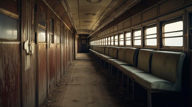 A photo of an unoccupied train carriage