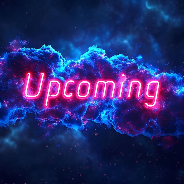 Photo of Upcoming Text With Neon Effect and Modern Sans Serif Font Te for Content Creator Stream