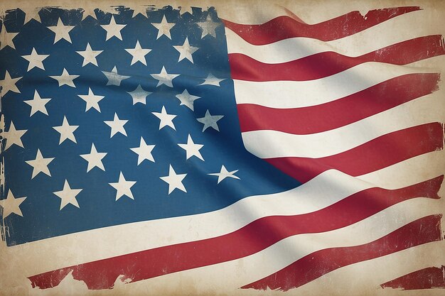 Photo of an USA flag with abstract grunge background