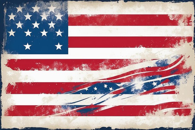 Фото флага США с абстрактным гранжевым фоном
