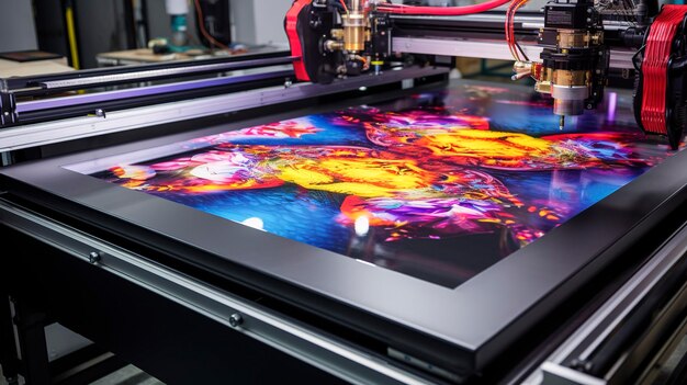 Photo a photo of a uv flatbed printer