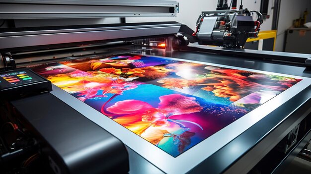 Photo a photo of a uv flatbed printer