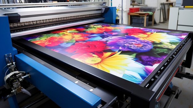 Photo a photo of a uvcuring flatbed printer