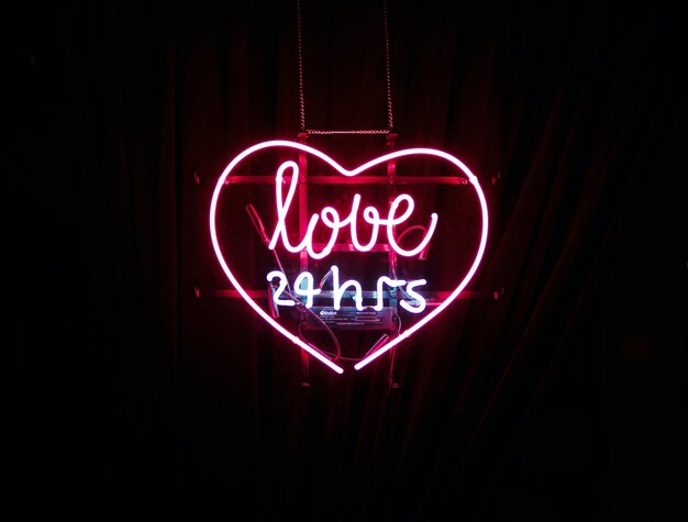 Photo valentines day neon text effect