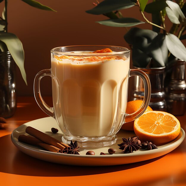 Premium AI Image Photo of Vanilla Chai Latte Spiced Tea Steeped in