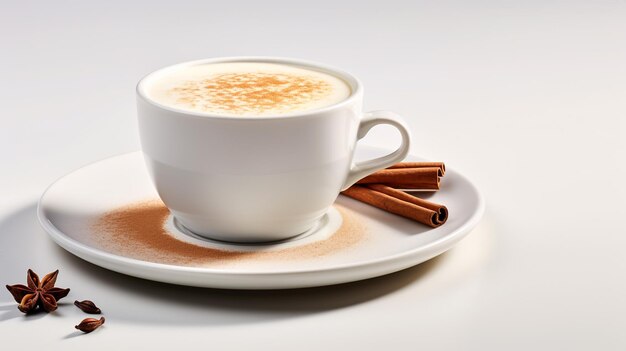 Photo of a vanilla rooibos latte isolated on flat white background