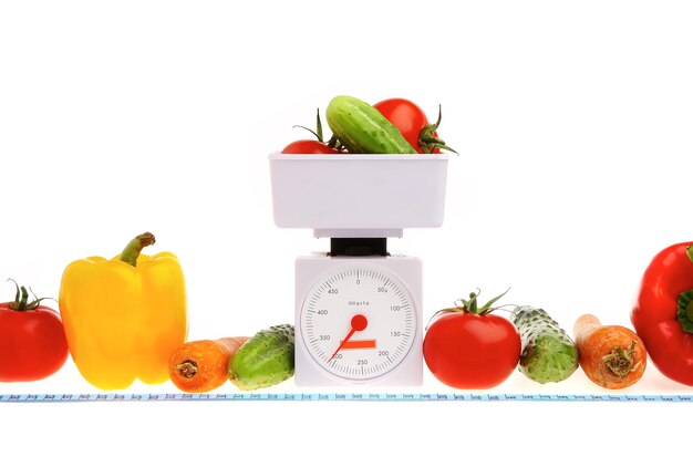 Photo of vegetables on a white background