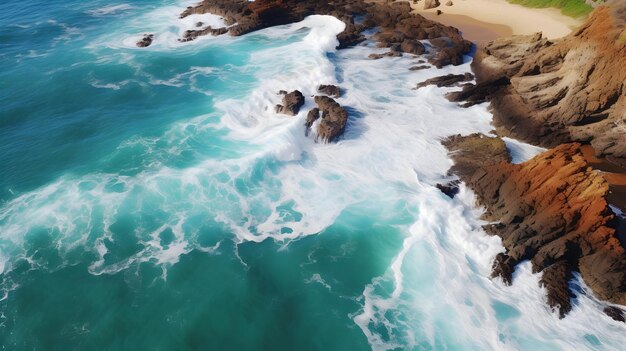 Photo of a very beautiful beach and island with blue waves