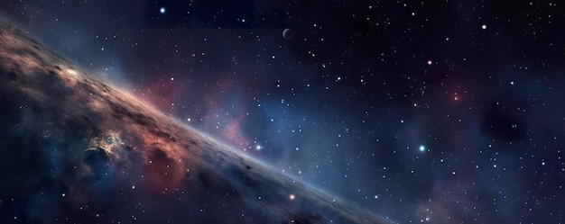 Фото очень темного звездного ночного пространства, сделанное с космического телескопа Джеймса Уэбба. Ночное небо темно-черного и темно-голубого тона туманность AI Generative