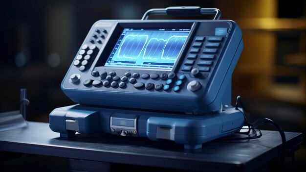 Photo a photo of a veterinary ultrasound machine ready for use