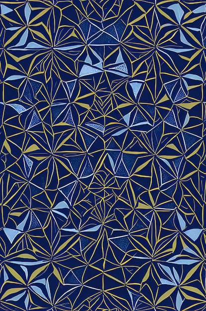 青と黄色の三角形の鮮やかな抽象的な背景の写真