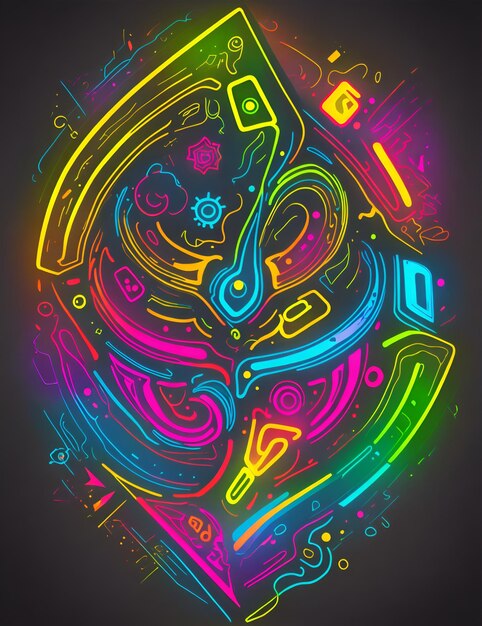 Photo of a vibrant abstract design on a dark background