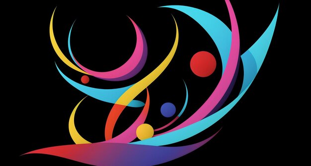 Photo photo of a vibrant and abstract design on a dark background