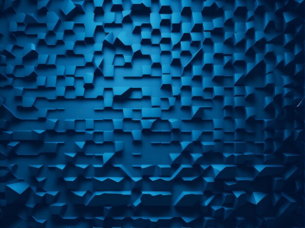 Фото живого синего абстрактного фона, заполненного многочисленными кубами